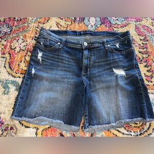 Rock & Republic Dark Blue Distressed Jean Shorts
